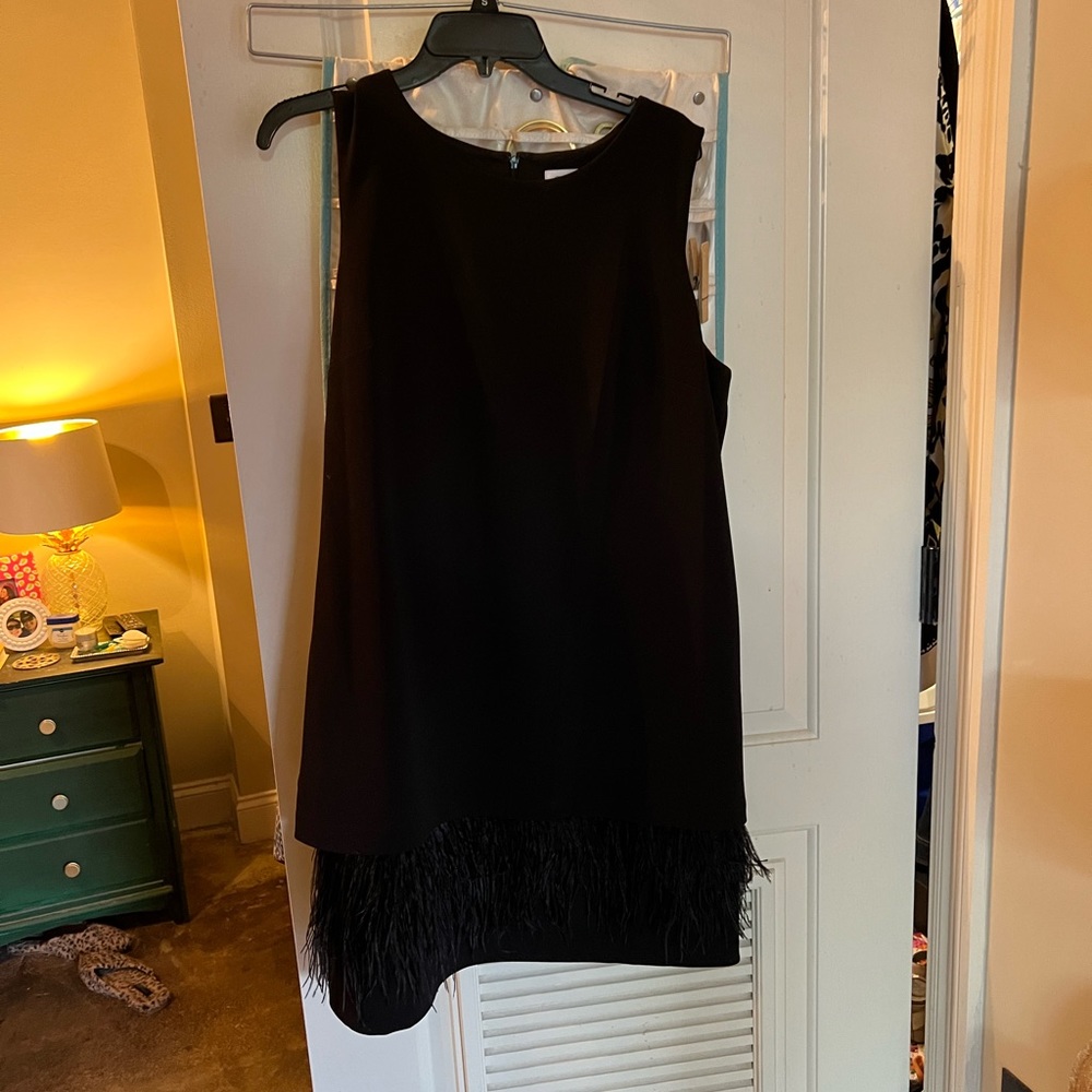 Calvin Klein Feather Cocktail Dress